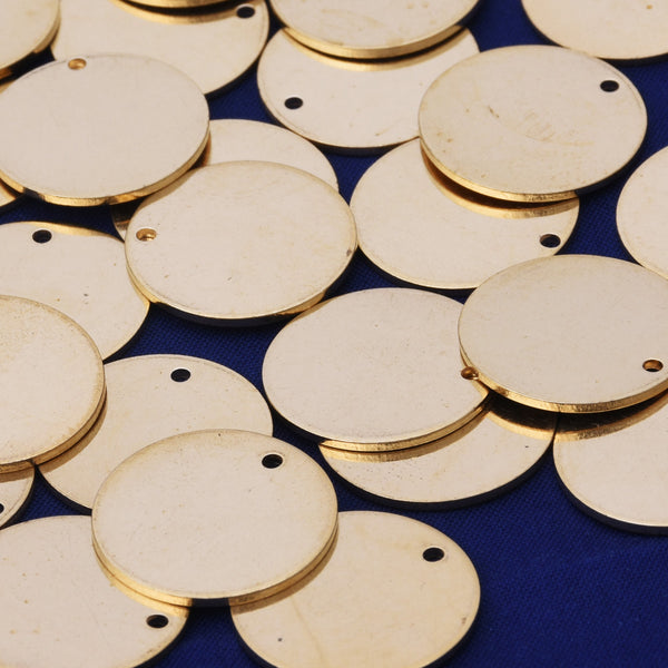 Round Brass  Stamping Blanks Diy Jewelry Making Blank Tags with 1.5mm Hole,tibetara® About 3/4"（20mm）50 each/lot
