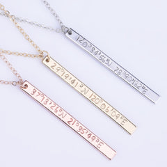 Engraved Coordinates Necklace, jewelry for mom,Coordinate necklace Necklace for best friend