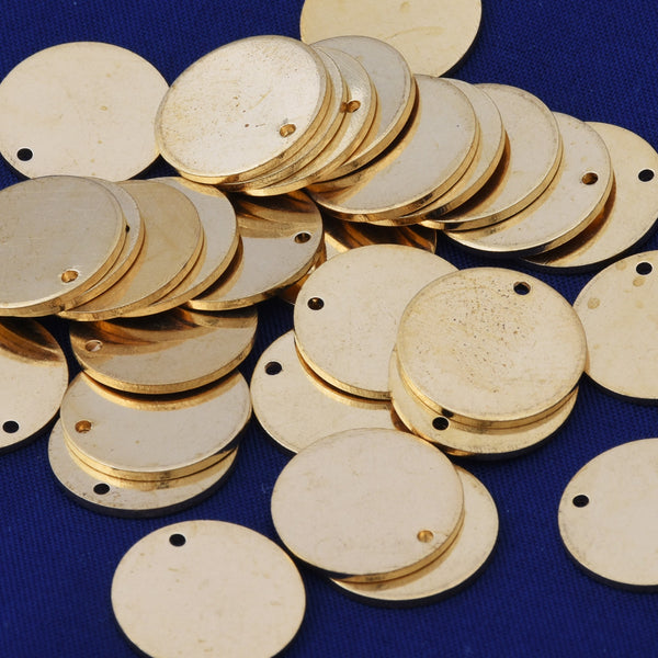Round Brass Stamping Blanks,Personalized Stamping Blank with hole,Stamping Supplies,tibetara®,About 1/2"（14mm）50 each/lot
