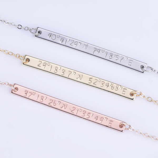 Skinny Bar Necklace,Bar Necklace,Coordinates Jewelry, Necklace for best friend skinny bar