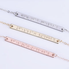 Skinny Bar Necklace,Bar Necklace,Coordinates Jewelry, Necklace for best friend skinny bar