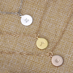 Ready to stamp,Engraved letter Necklace,Skinny,valentine gift,jewelry for mom