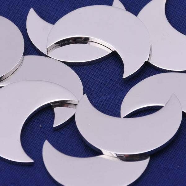 About 3/4"(19mm) tibetara® Stainless Steel Crescent Moon Stamping Blank ,18 Gauges , AWESOME Silver Alternative 10 each/lot