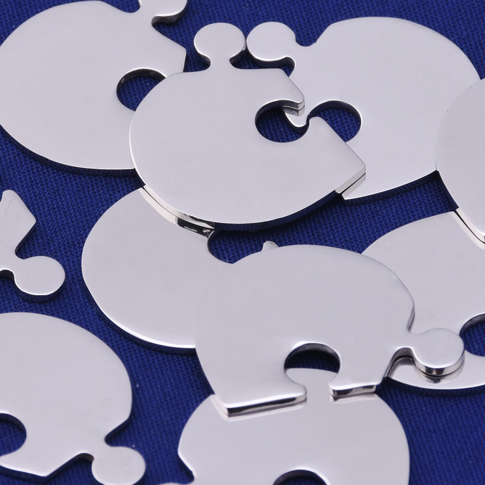 About7/8"*5/8"（22*16mm） tibetara® Stainless Steel Puzzle Piece Broken Heart Stamping Blank ,FANTASTIC SHINE,18 Gauges , 10 each/lot