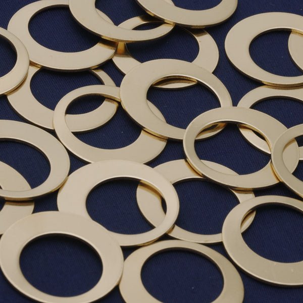 About 1 1/8"(27mm) tibetara® Brass Round Offset Washers Stamping Blanks,Stamping supplies,FANTASTIC SHINE,18 Gauges,20 each/lot