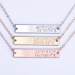 Custom Jewelry  necklace,Coordinate necklace, engraved necklace,Personalized  Jewelry