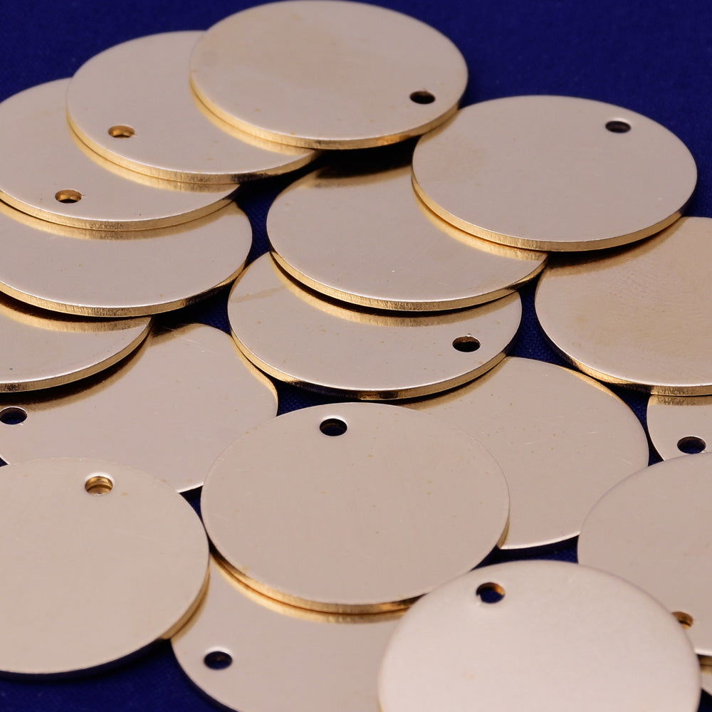 7/8"(22mm)  tibetara® Brass Round Stamping Blanks with 1.5mm hole ,18 Gauges,22mm Disc Shape,Round Circle Blank,20 each/lot