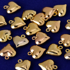 About 11*13mm tibetara® Brass 3d Heart Pendant, Charms, Findings