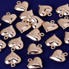 About 11*13mm tibetara® Brass 3d Heart Pendant, Charms, Findings