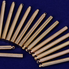 About 44*4*1.2mm tibetara® Brass tube Pendant, Charms, Findings Brass Bars