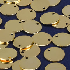 Plated Circle Disc Metal Stamping Blanks, 18 gauge,About 1/2
