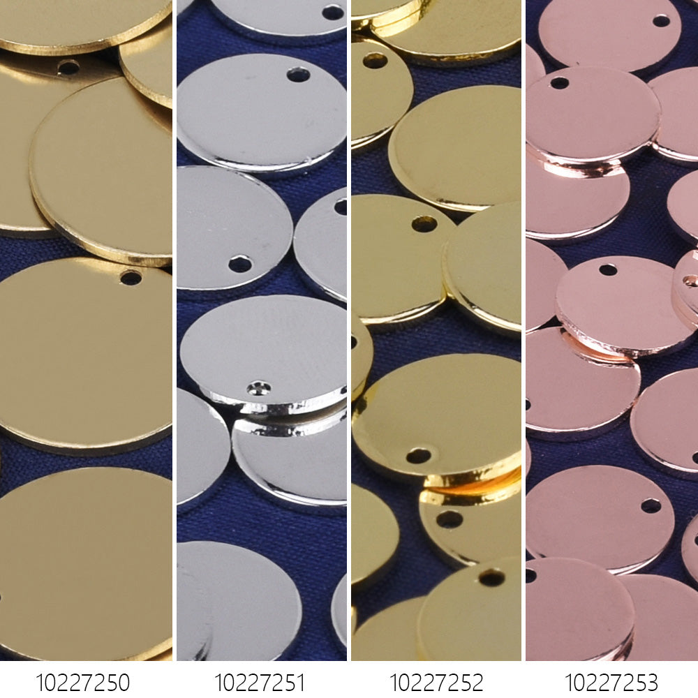 Plated Circle Disc Metal Stamping Blanks, 18 gauge,About 1/2"(12 mm),Plated 12 mm Blanks Stamping Findings,Round Discs,tibetara®,10 each/lot