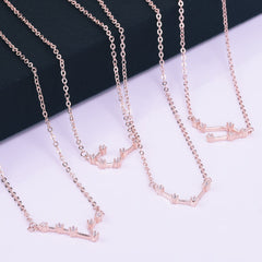 Zodiac Rose Gold Necklace,Rose Gold Filled Chain,Women Constellation Necklace