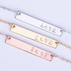 Love charm romantic gift,Gold, Rose Gold or Silver Love Necklace,Letter Love Necklace