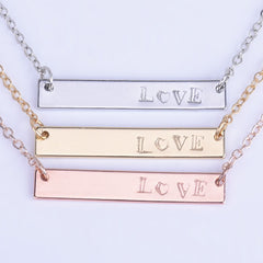 Love charm romantic gift,Gold, Rose Gold or Silver Love Necklace,Letter Love Necklace