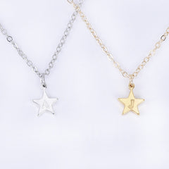 Dainty necklace, initial necklace, personalized jewelry ,star necklace,lucky necklace