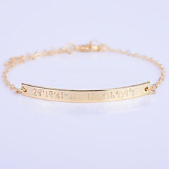 Coordinate bracelet Bracelet bar,Engraved bracelet Personalized bracelet,mothers day personalized